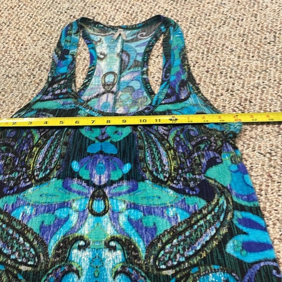 Max Rave Brand Blue and Green Patterned Top - Picture 5 of 7